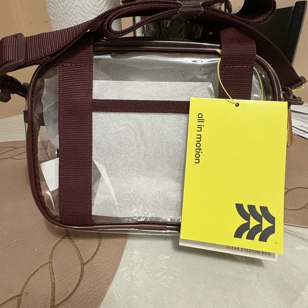 All in Motion Clear Burgundy Cosmetic Bag
